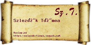 Szlezák Tímea névjegykártya