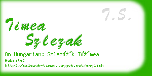 timea szlezak business card